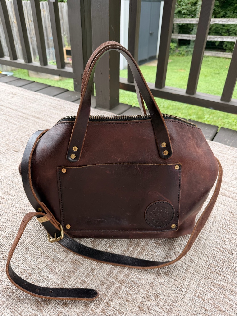 River City Leather deluxe tote - pull-up brown
